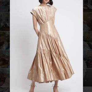 AJE Serendipity Reflection Midi Dress Gold